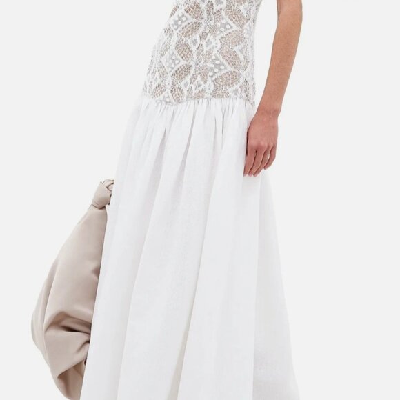 Silvia Tcherassi White Linen Pilar Maxi Gown, Size: MEDIUM - SOLD - Picture 4 of 15